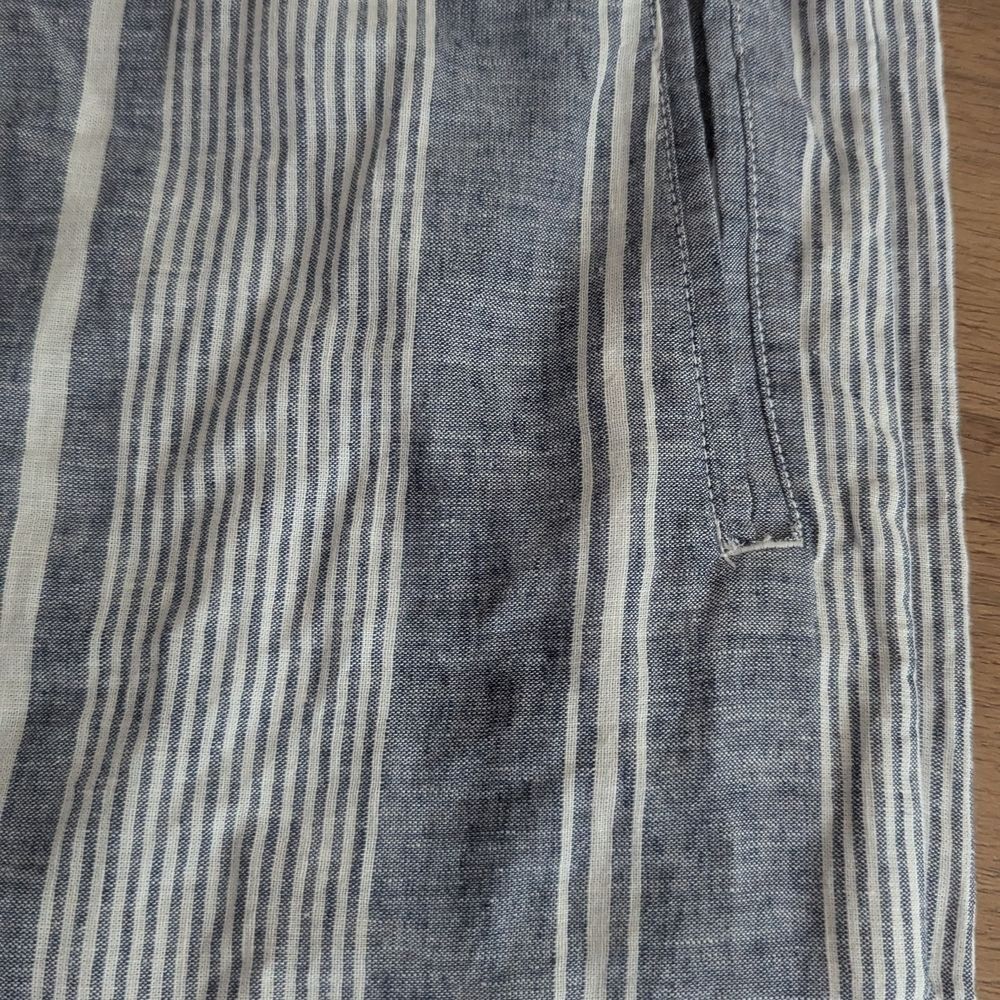 Sigrid Olsen NWT Navy and White Striped XL Linen Pants NWT vacation resort - Picture 2 of 11